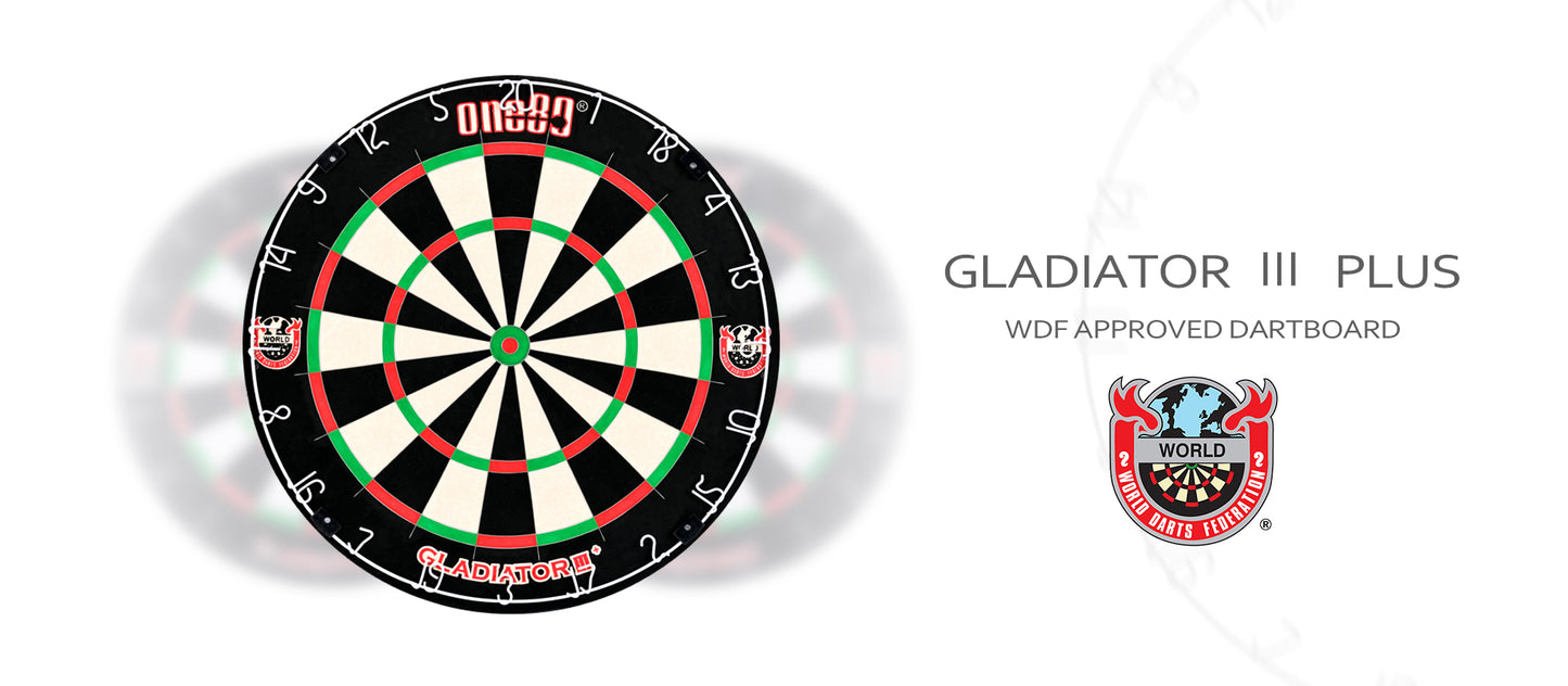 One80 Gladiator III Plus WDF logo Steeldart Board
