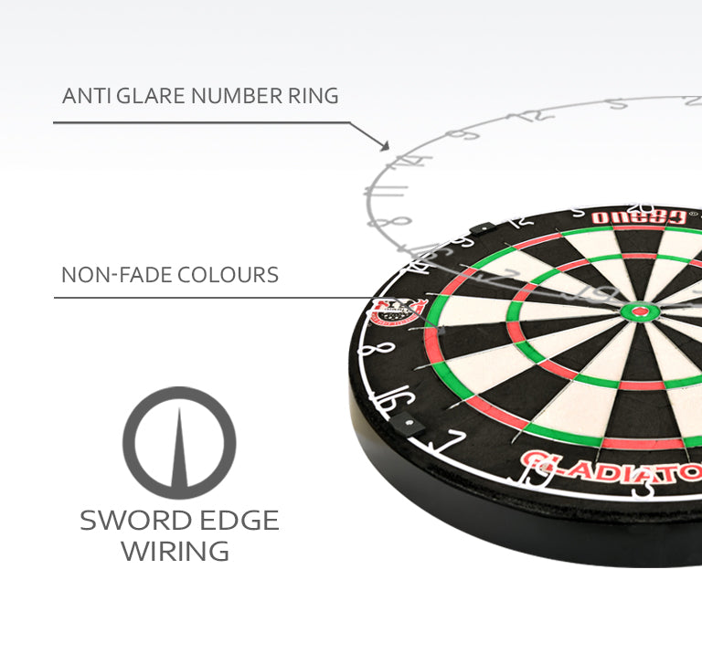 One80 Gladiator III Plus WDF logo Steeldart Board