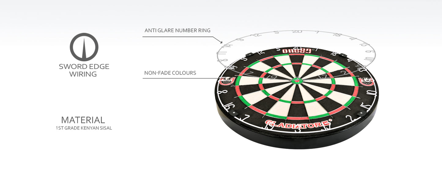 One80 Gladiator III Plus WDF logo Steeldart Board