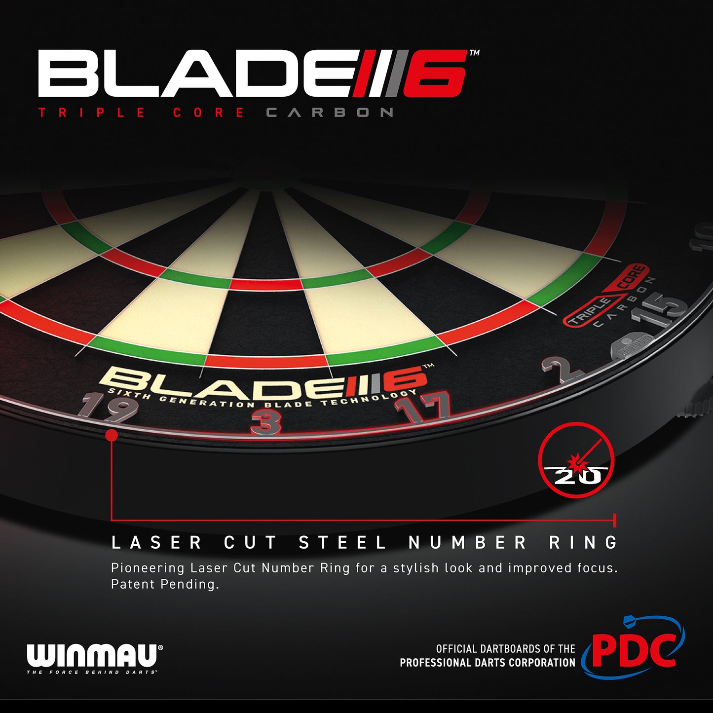 Winmau Blade 6 TripleCore Steeldartboard