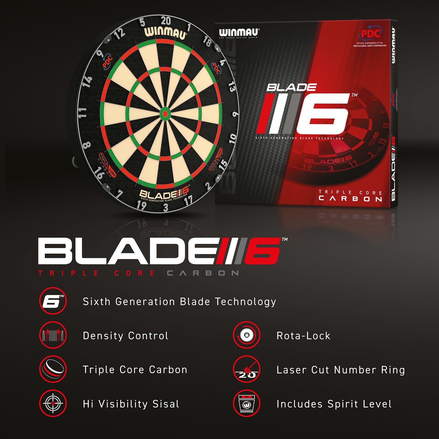 Winmau Blade 6 TripleCore Steeldartboard