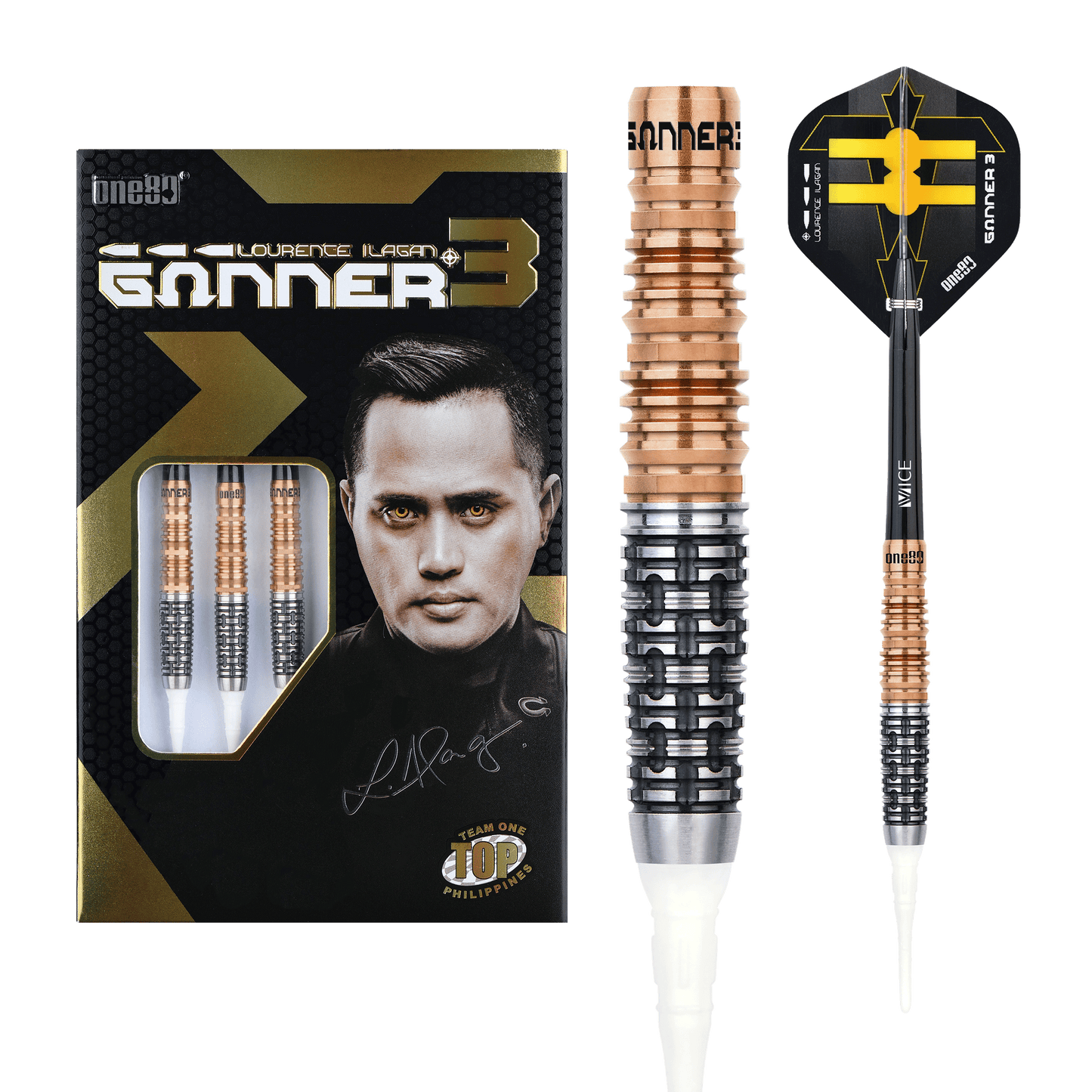 One80 Gunner III Softdart 20g schwarz/rose gold
