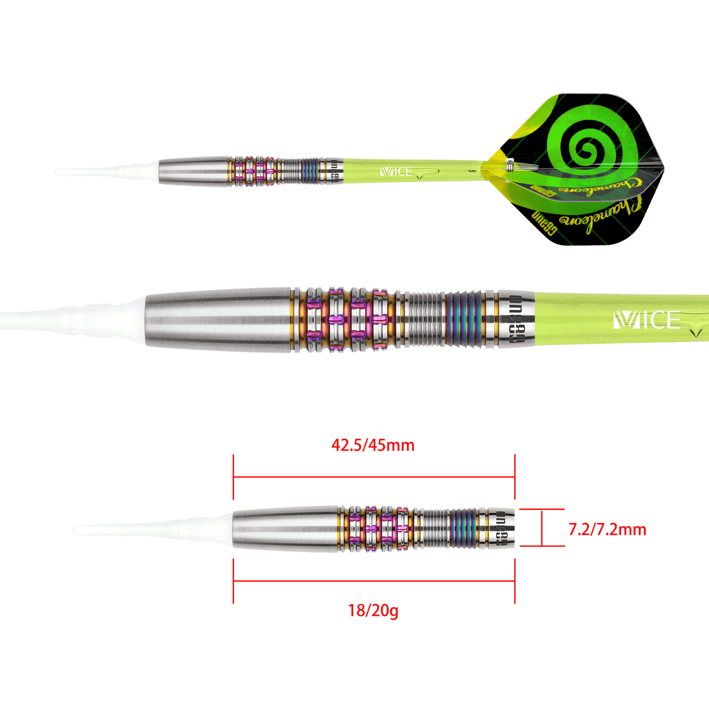 One80 Chameleon Apatite Softdart
