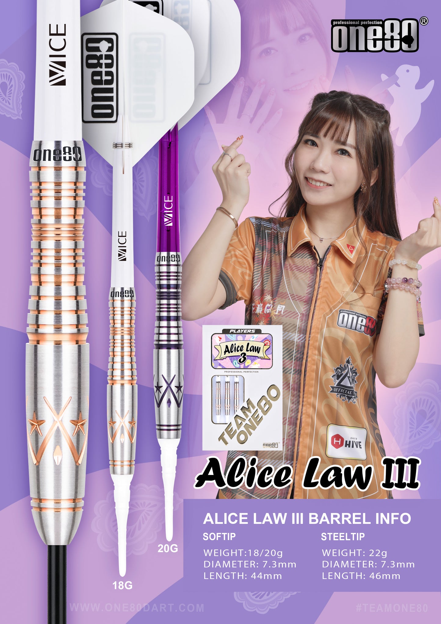 One80 Alice Law Gen 3 Signature Softdart