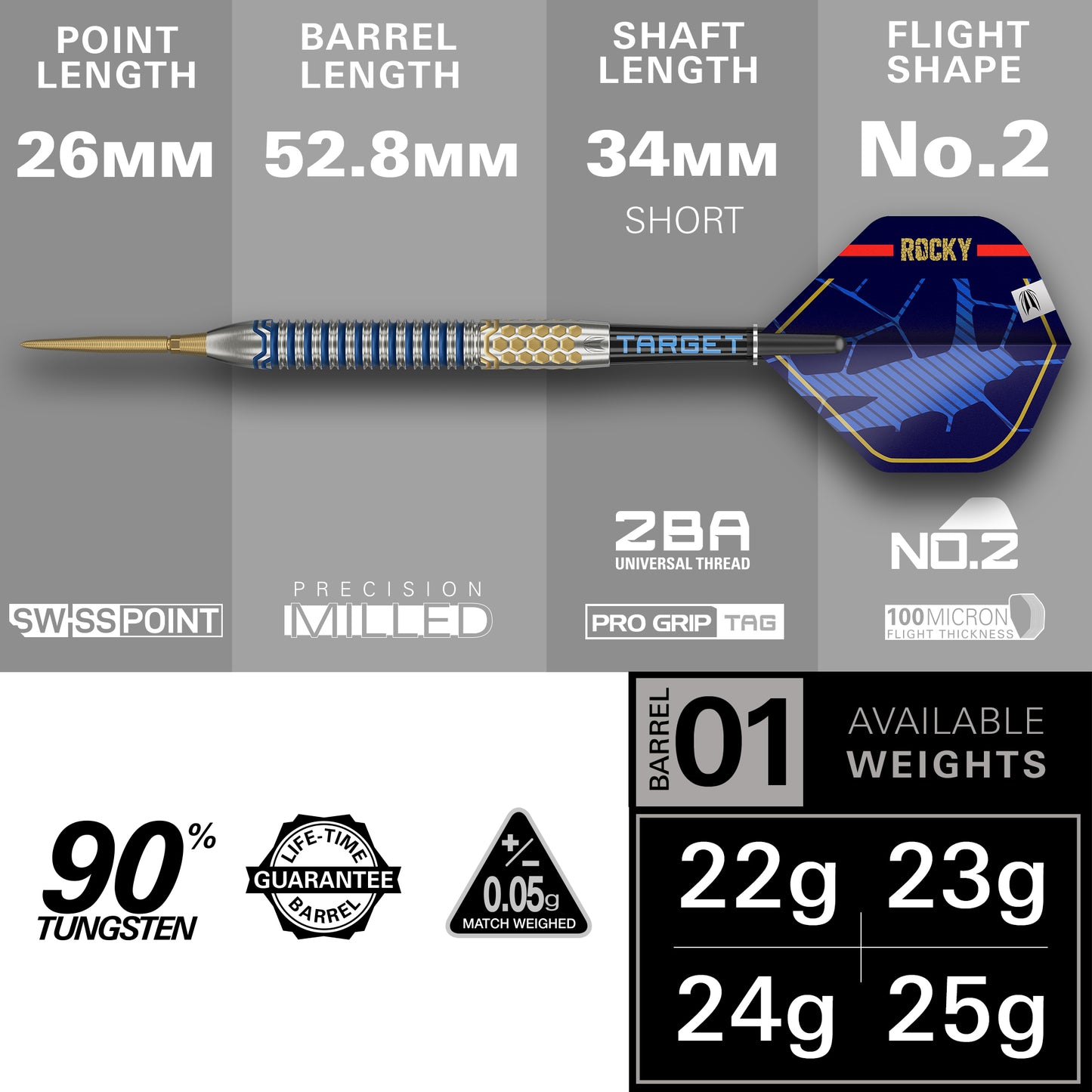 Target Josh Rock G1 90% Swiss Point Steeldart