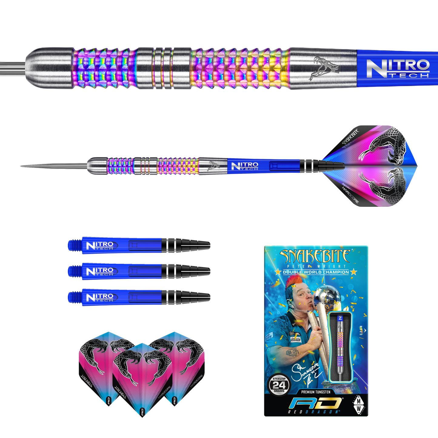 Red Dragon Peter Wright Snakebite Rainbow Mamba Steeldart