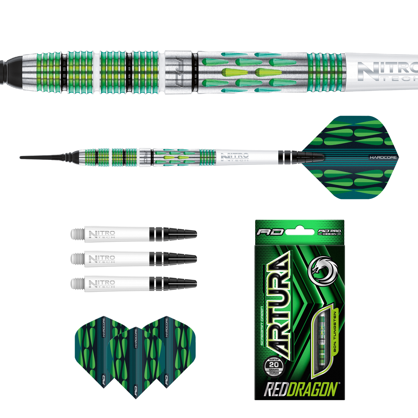 Red Dragon Artura 1 Screamin Green Softdart 20g