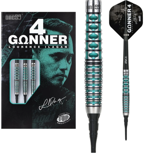 One80 Gunner 4 Softdart 18g - Black&Jade