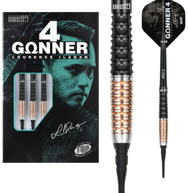One80 Gunner 4 Softdart 20.5g - Black&Rosegold