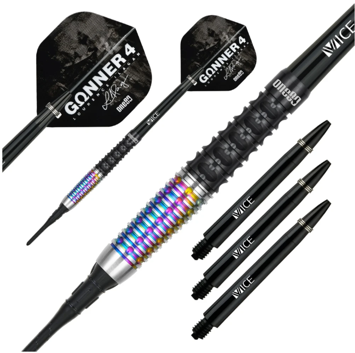 One80 Gunner 4 Softdart 22g - Black&Rainbow
