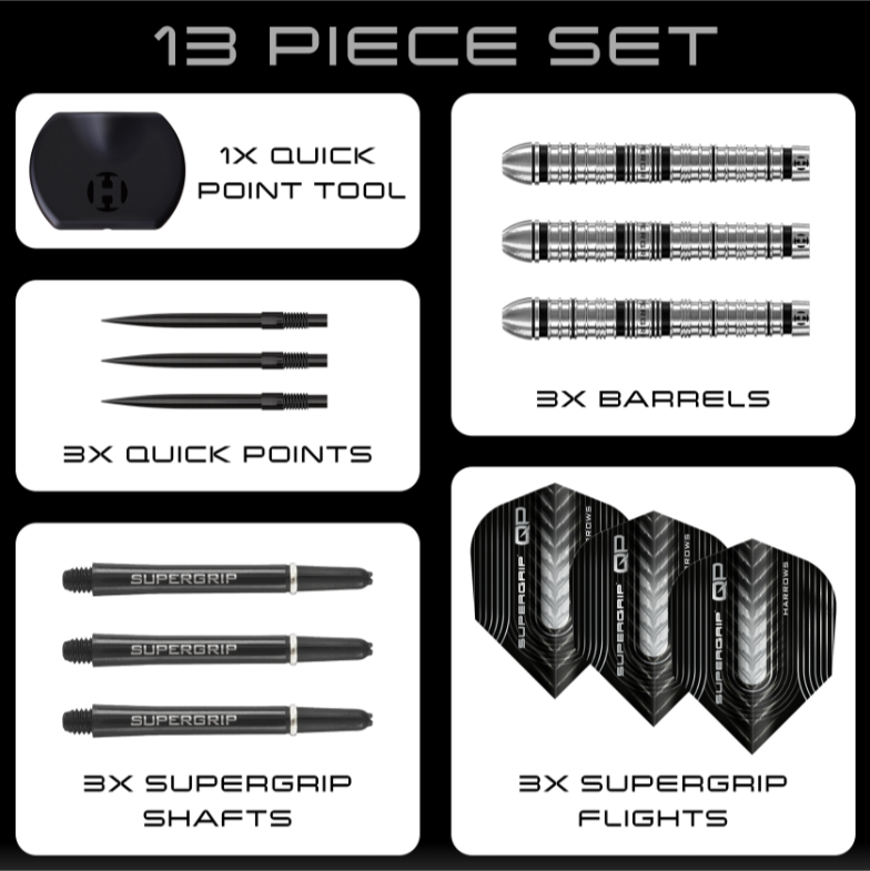 Harrows Supergrip Tapered Quick Point Steeldarts