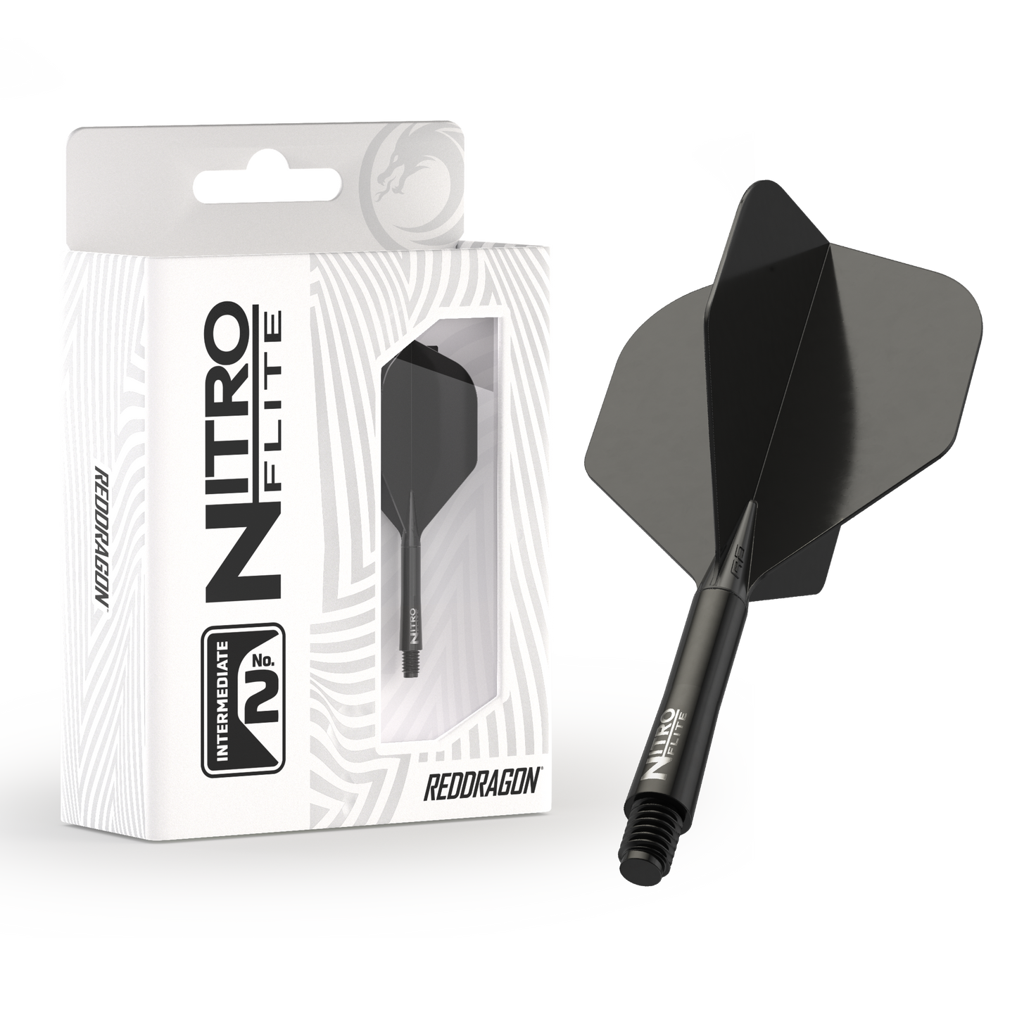 RedDragon Nitro Flite - Integrated Flight and Shaft Black & Black No2