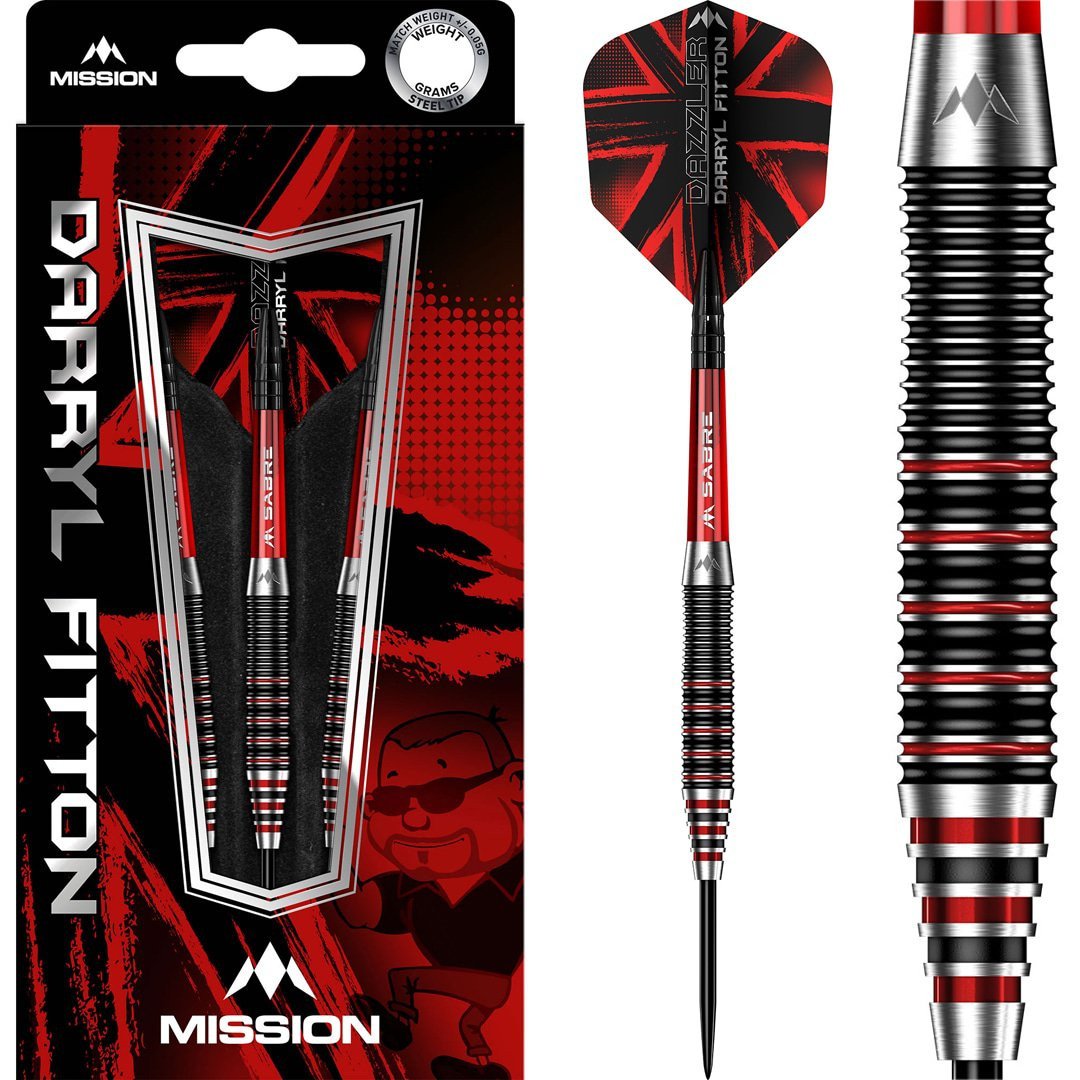 Mission Darryl Fitton 95% Steeldart Electro Black & Red