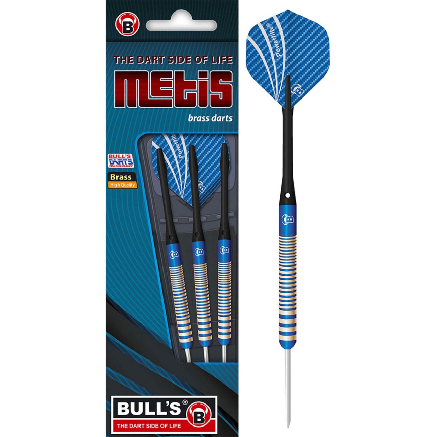 BULL'S Metis blau Brass Steeldart