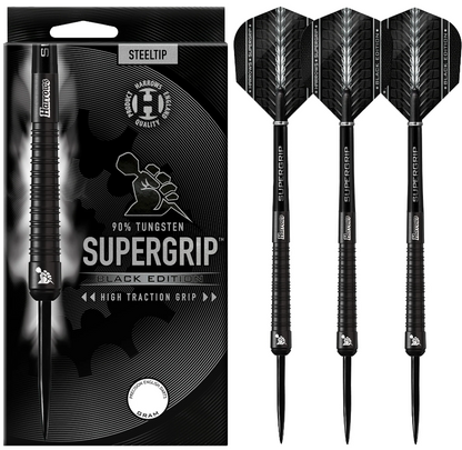 Harrows Supergrip Black Edition - 90% Steeldarts