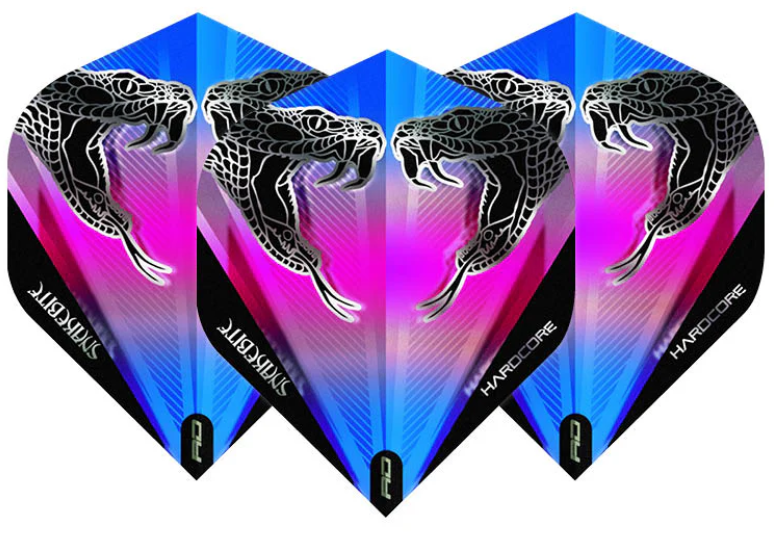 RedDragon Hardcore Peter Wright Snake Black Transparent Dart Flights