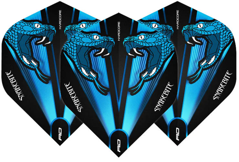 RedDragon Hardcore Peter Wright Snakebite Blue Transparent Dart Flights