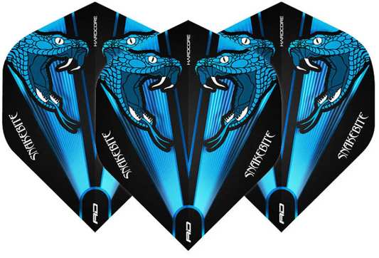 RedDragon Hardcore Peter Wright Snakebite Blue Transparent Dart Flights