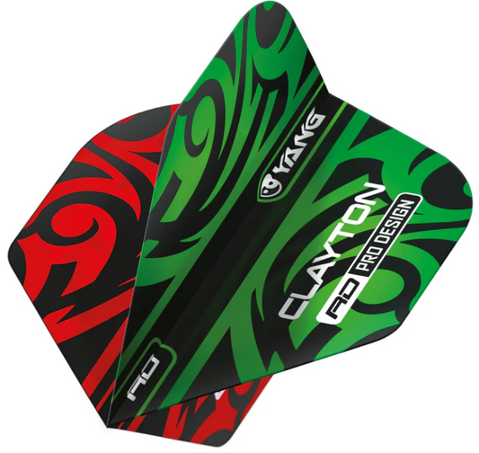 RedDragon Jonny Clayton Red & Green Yin Yang Dart Flights