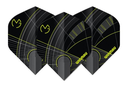 Winmau Michael van Gerwen MvG Prism Delta Black Green Bow Flights