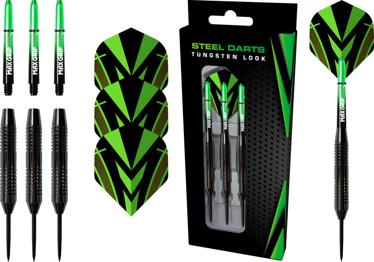 XQMax silver coated - Tungsten Look - Brass Darts 20g Set