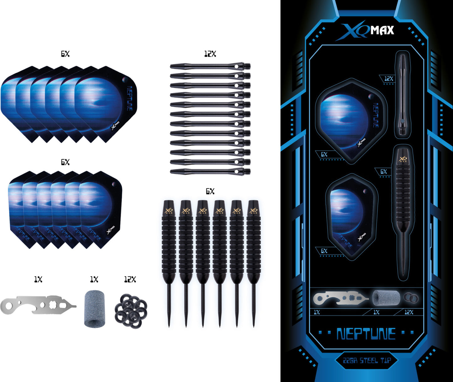 XQMax Neptune Brass Darts 22g Set