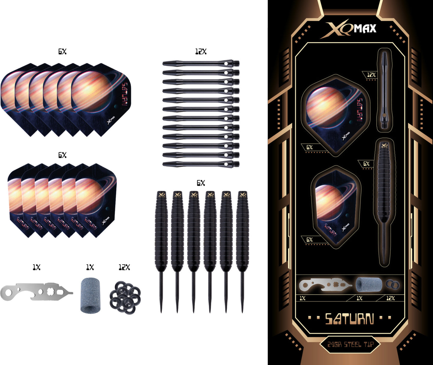 XQMax Saturn Brass Darts 24g Set