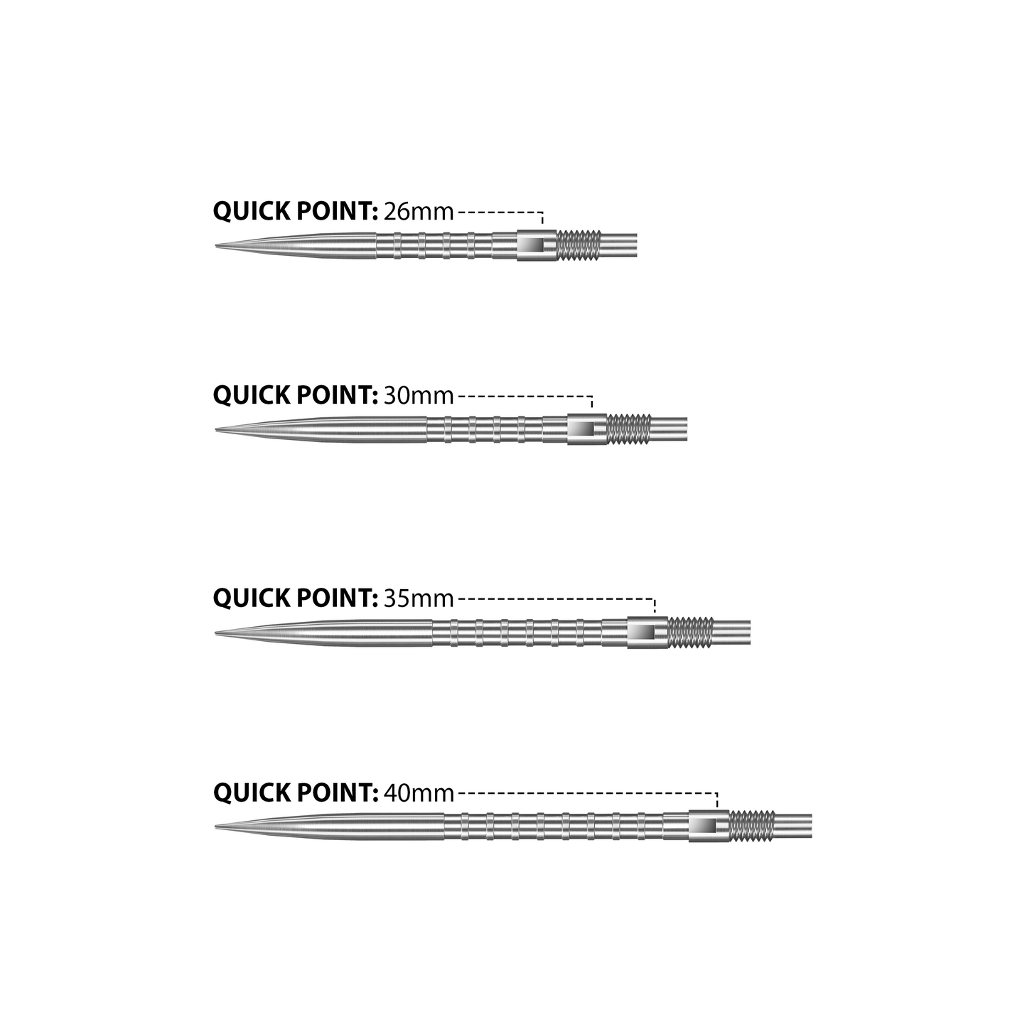 Harrows Heavy Metal Grip Quick Points - silber
