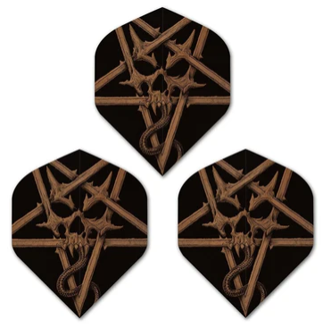 Alchemy Dart Flights - No2 - Std - Kupfer - Pentagramm Schädel