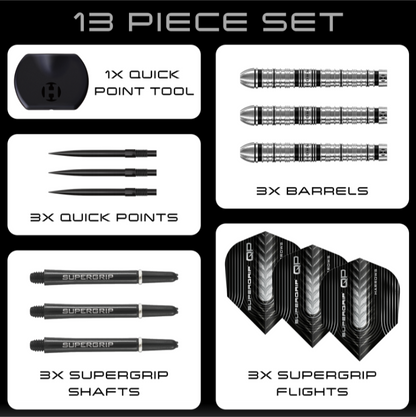 Harrows Supergrip Tapered Quick Point Steeldarts
