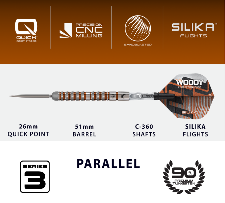Harrows Luke Woodhouse Series 3 Quick Point Steeldarts