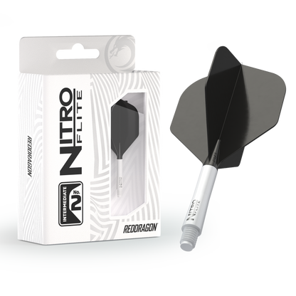 RedDragon Nitro Flite - Integrated Flight and Shaft White & Black No2