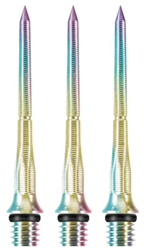 Caliburn Hexagonal Conversion Points - Screw In - Titanium rainbow