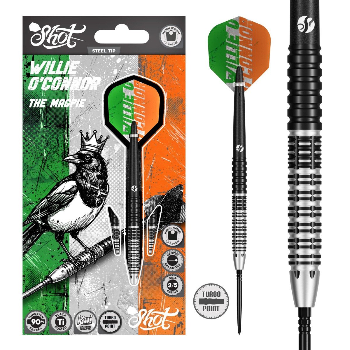 Shot Willie O'Connor Magpie 90% TP Steeldart