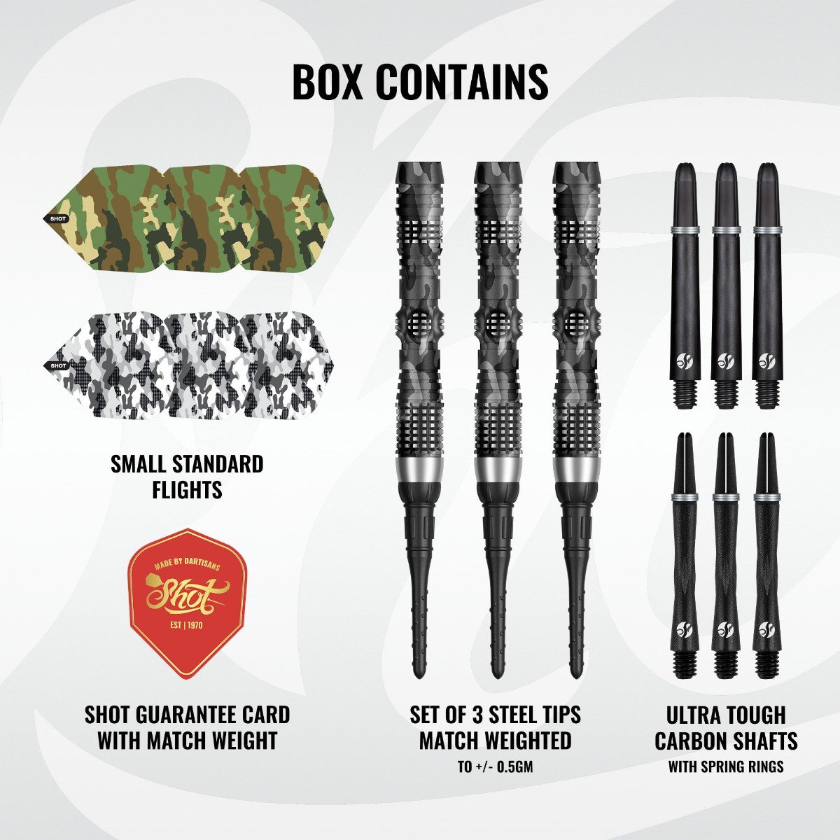Shot Camo Longshot 20 gr 95% Softdart