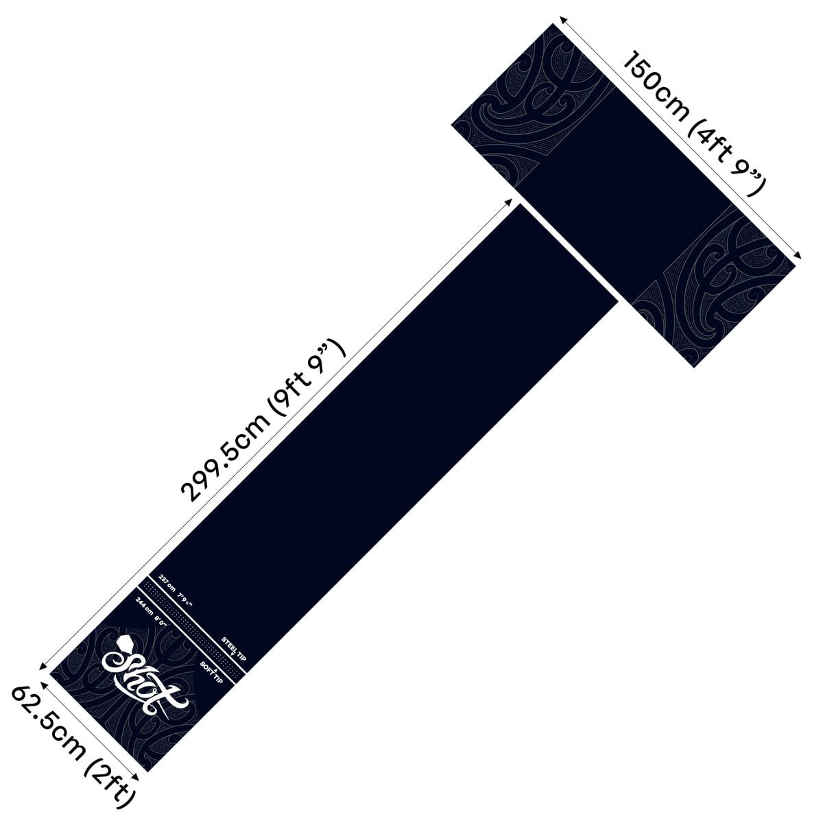 Shot Rubber Dartmat | 300x62 cm